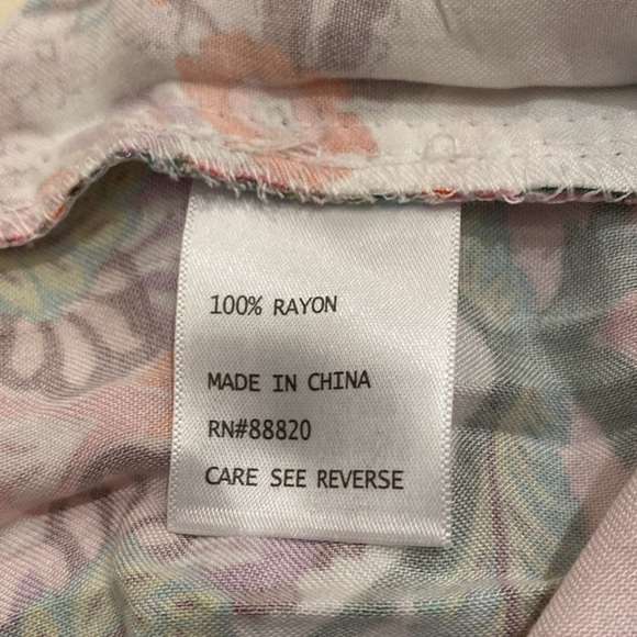 Rachel Zoe Wide Leg Pants.  Bright Pink/Orange/Green/White Flower Pattern.  XS - Picture 10 of 10